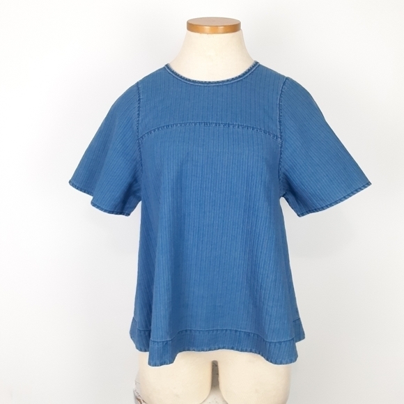 J. Crew Chambray Blouse Size XS - Picture 2 of 10